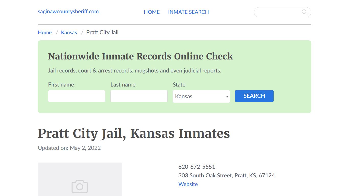 Pratt City Jail, Kansas Jail Roster